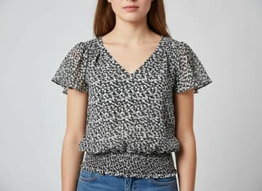 ccc sandały czarne na obcasie: CAMAIEU, Bluzka damska, rozmiar S — 6