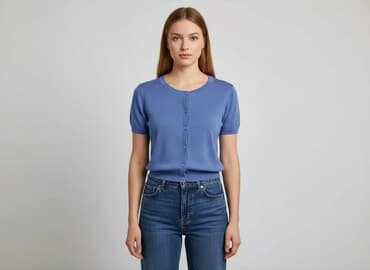 sweter z krótkim rękawem męski: Kardigan damski, S — 5