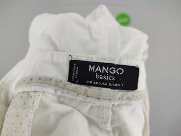 biale szerokie jeansy: Mango, Spodnie materiałowe damskie, rozmiar L — 4