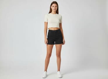 krótkie spodenki damskie bershka: Bershka, Szorty damskie, rozmiar M — 7