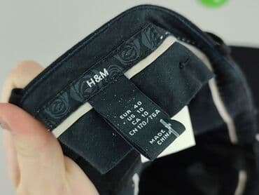 czarne spodnie materiałowe: H&M, Spodnie materiałowe damskie, rozmiar L — 4