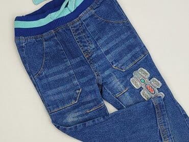 koszulka z traktorem dla dziecka: Denim pants, 12-18 months, condition - Very good — 1