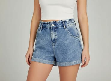 krotkie spodenki bape: Denim, Szorty damskie, rozmiar L — 6