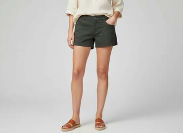 szorty jeansowe damskie szare: H&M, Szorty damskie, rozmiar L — 7