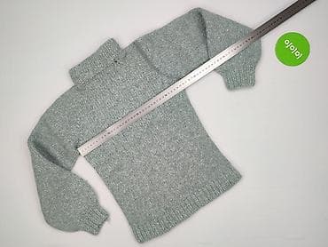szary sweter: Hand Knitted, Golf damski, rozmiar S — 5