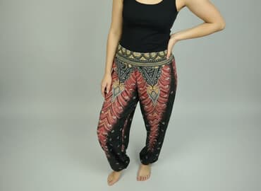 azteckie wzory ubrania: Spodnie materiałowe damskie, rozmiar L — 1