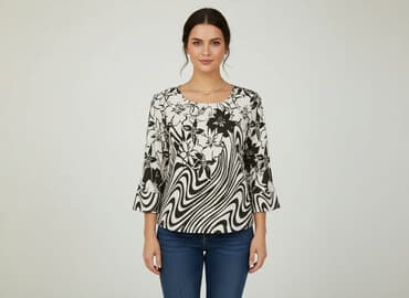 bluzka damska z nadrukiem: Жіноча блуза, розмір S — 1