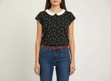 czarne krótkie spodenki sinsay: Sinsay, Bluzka damska, rozmiar S — 7