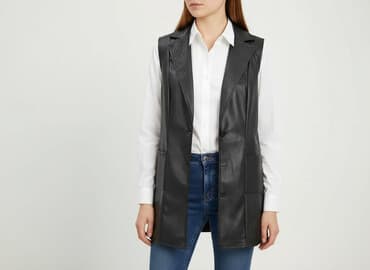 skórzana kamizelka damska: PrettyLittleThing, Kamizelka damska, rozmiar S — 6