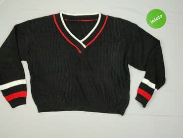 koszulka zolta w czarne paski: Sweter damski, M — 2