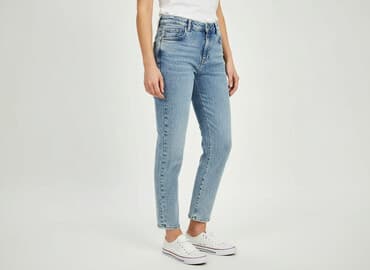 spodnie jeansy z wysokim stanem: Jeansy damskie, rozmiar S — 1