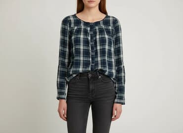 bluzka w kratę czarno biala: Koszula damska, rozmiar S — 1