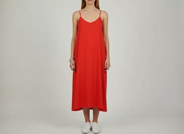 sukienka i sandały na koturnie: Sukienka damska, rozmiar S — 1