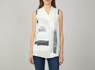 biała bluzka z krótkim rękawem zara: Zara, Bluzka damska, rozmiar L — 1