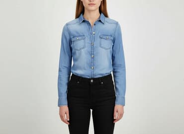 kurtka jeansowa khaki damska: Koszula damska, rozmiar S — 6