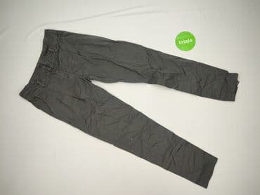 szare szerokie jeansy: Spodnie materiałowe damskie, rozmiar M — 2