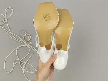 ccc srebrne sandały na obcasie: Sandały damskie, rozmiar 37 — 6