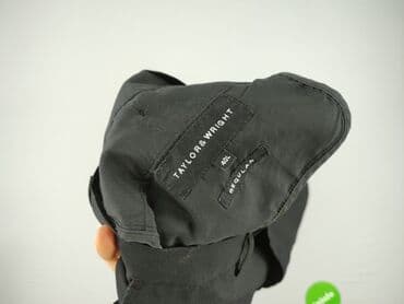 szare szerokie jeansy: Spodnie materiałowe damskie, rozmiar L — 4