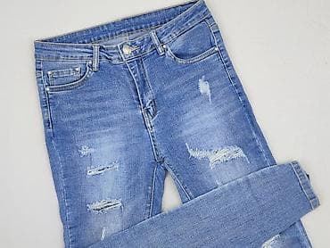 przecierane jeansy: Jeansy damskie, rozmiar L — 1
