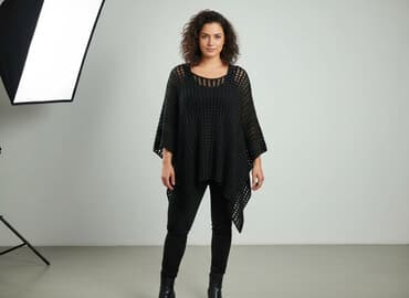 kurtki zimowe damskie c a: Ponczo damskie, rozmiar One size — 6