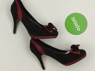 srebrne buty na obcasie ccc: Półbuty damskie, rozmiar 38 — 4