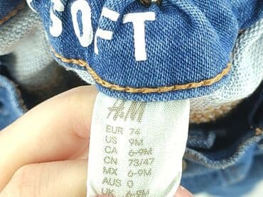 eleganckie bluzki wyszczuplające: Denim pants, H&M, 6-9 months, condition - Very good — 4