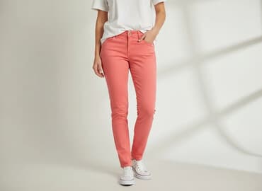 bordowe dżinsy: Jeansy damskie, rozmiar L — 6