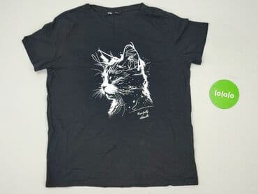 bluzki czarne basic: Sinsay, T-shirt damski, rozmiar L — 2