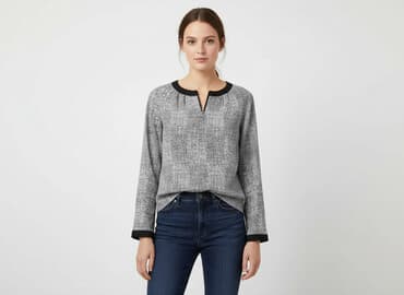 szara bluzka damska: Bluzka damska, rozmiar M — 6