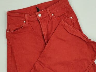 spodnie czerwone w kratę h m: H&M Divided, Material trousers for women, size M — 1