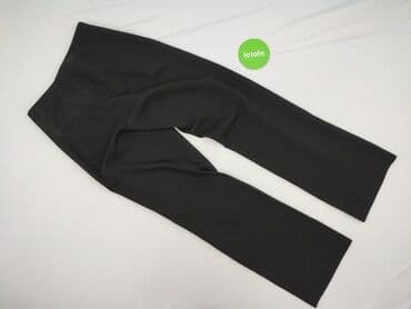 spodnie z wysokim stanem czarne eleganckie: Material trousers for women, size L — 3