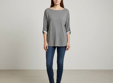szara bluzka h m: H&M Basic, Bluzka damska, rozmiar XS — 8