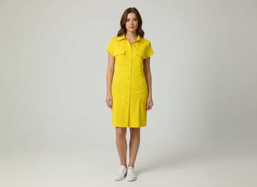 shein zolta sukienka: Sukienka damska, rozmiar M — 6