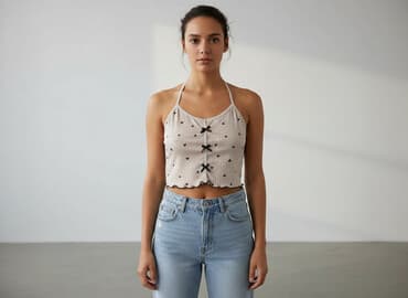 ubrania z kokardkami: Top damski, rozmiar S — 1