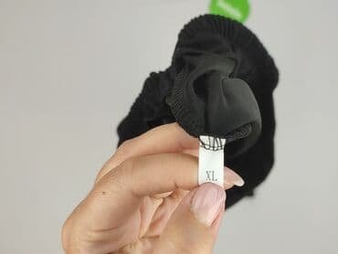 spodnie z wysokim stanem czarne eleganckie: Material trousers for women, size XL — 4