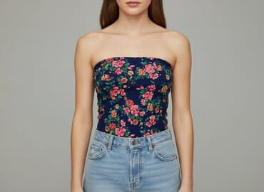 granatowa bluzka na ramiączkach: Bluzka damska, rozmiar S — 7