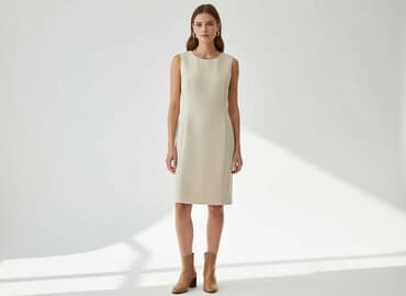 sukienki beżowe midi: Sukienka damska, rozmiar M — 6