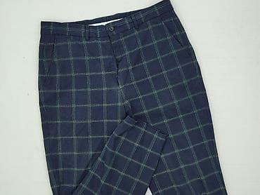 pattern opinie: Męskie spodnie w granatową kratę - Krój: klasyczny, z lekko zwężaną — 1