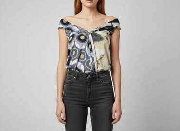 czarne luźne sukienki: Bluzka damska, rozmiar S — 6