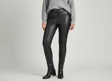 legginsy jeździeckie ocieplane: Legginsy Ze skóry ekologicznej damskie, rozmiar XL — 1