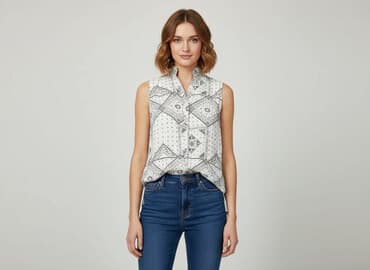 bluzki koszulowe czarne: H&M, Bluzka damska, rozmiar M — 7