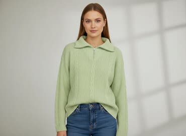 szmaragdowy sweter: Sweter damski, rozmiar M — 1