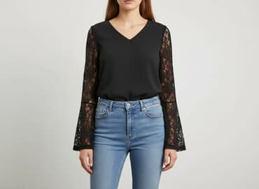 sukienki wizytowe z gipiury: Bluzka damska, rozmiar S — 5