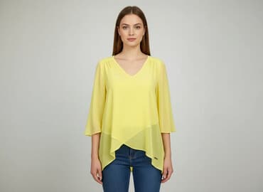 żółte bluzki z krótkim rękawem: Bluzka damska, rozmiar S — 6