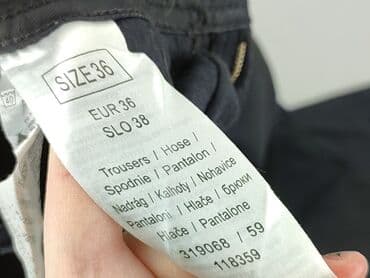 spodnie czarne damskie z niskim stanem: Spodnie materiałowe damskie, rozmiar S — 5