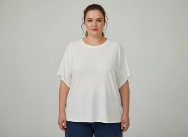 biała koszulka damska z długim rękawem: T-shirt damski, rozmiar 6XL — 1