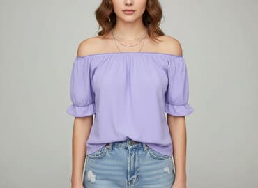 lawendowa bluzki damskie: Bluzka damska, rozmiar S — 5