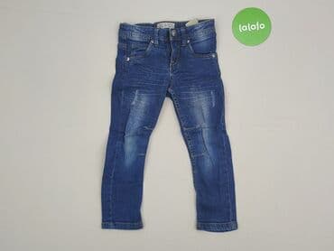 legginsy z paskiem po boku: Spodnie jeansowe, 2-3 lat, 98, stan - Bardzo dobry — 2