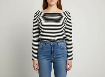 koszulka z długim rękawem w paski: Atmosphere, T-shirt damski, rozmiar 2XL — 7