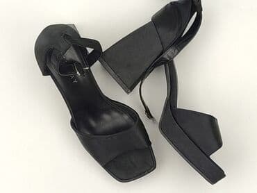 ccc srebrne sandały na obcasie: Sinsay, Sandały damskie, rozmiar 37 — 1